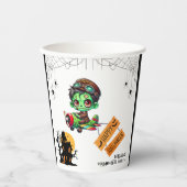 Whimsical Zombie Pilot Vliegtuig Kinder Halloween Papieren Bekers (Voorkant)