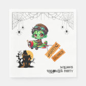Whimsical Zombie Pilot Vliegtuig Kinder Halloween Servet (Voorkant)