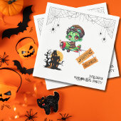 Whimsical Zombie Pilot Vliegtuig Kinder Halloween Servet