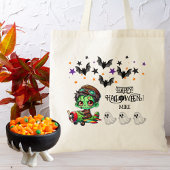 Whimsical Zombie Pilot Vliegtuig Kinder Halloween Tote Bag