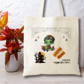Whimsical Zombie Pilot Vliegtuig Kinder Halloween Tote Bag