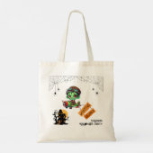 Whimsical Zombie Pilot Vliegtuig Kinder Halloween Tote Bag (Achterkant)