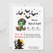 Whimsical Zombie Pilot Vliegtuig Schattigee Ghosts Kaart (Voorkant)