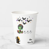 Whimsical Zombie Pilot Vliegtuig Schattigee Ghosts Papieren Bekers (Achterkant)