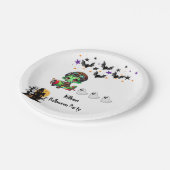 Whimsical Zombie Pilot Vliegtuig Schattigee Ghosts Papieren Bordje (Gekanteld)