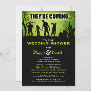 Whimsical Zombie Wedding Shower-uitnodigingen Kaart