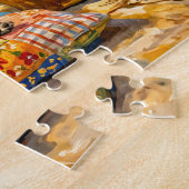 Whimsical Zomer Terras Mops Hond Illustratie Legpuzzel (Zijkant)