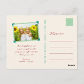 Whimsical zomer vogel en wervelingen modern dank u briefkaart (Achterkant)