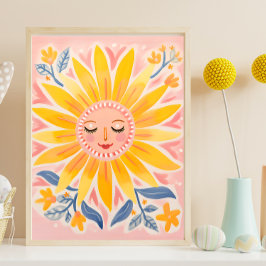 Whimsical Zonnebloem Kwekerij Wall Art Poster