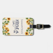 Whimsical Zonnebloem Viola Instrument Label Bagagelabel (Voorkant horizontaal)