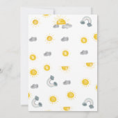 Whimsical-zonneschijn op weg naar baby shower kaart (Achterkant)