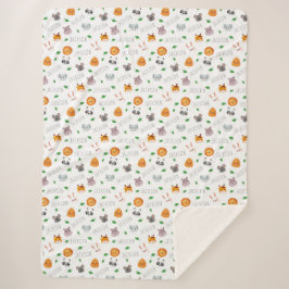 "Whimsical Zoofriends gepersonaliseerd genot" Sherpa Deken