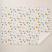 "Whimsical Zoofriends gepersonaliseerd genot" Sherpa Deken (Voorkant (horizontaal))