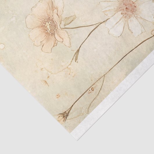 Whimsical Zwaan met bloemen Decoupage Tissuepapier (Detail)