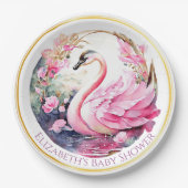 Whimsical zwaan papier Borden Papieren Bordje (Voorkant)