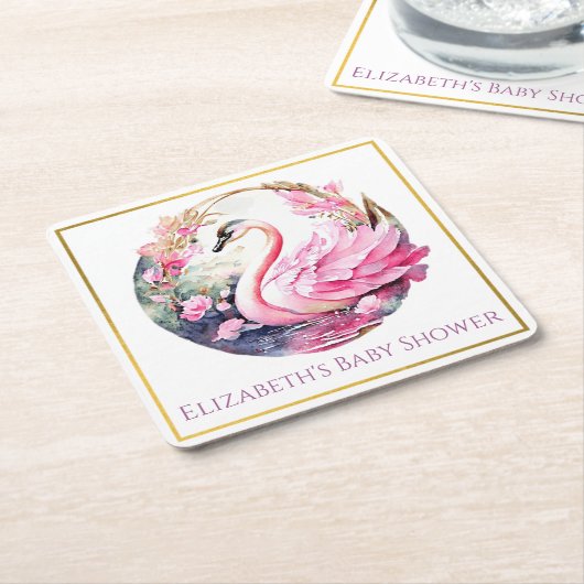 Whimsical zwaan papier Onderzetter (Schuin)