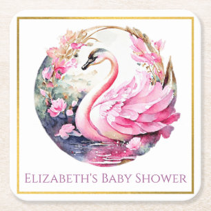 Whimsical zwaan papier Onderzetter