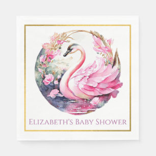 Whimsical zwaan papier servetten