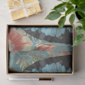 Whimsical Zwart Bloemen Beer Decoupage Tissuepapier (Geschenk)