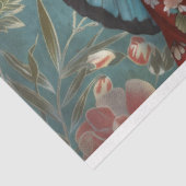 Whimsical Zwart Bloemen Beer Decoupage Tissuepapier (Detail)