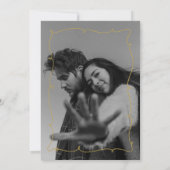 Whimsical Zwart en Goud Foto Bruiloft Save The Date (Achterkant)