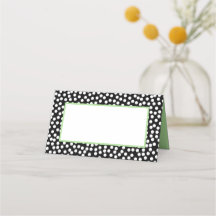Whimsical Zwart en Wit Polka Dots met Groen