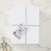 Whimsical zwart handgetekend bruiloftsshower cadeaulabel (Met Touw)