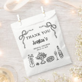 Whimsical zwart handgetekend bruiloftsshower papie bedankzakje (Geknipt)