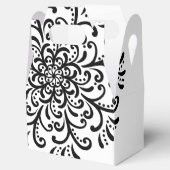 Whimsical Zwart-wit Bloeiende Bruiloft Bedankdoosjes (Geopend)