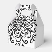 Whimsical Zwart-wit Bloeiende Bruiloft Bedankdoosjes (Voorkant Zijde)