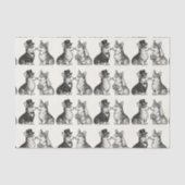 Whimsical Zwart & Wit  Corgi Wedding Tissuepapier (Voorkant)
