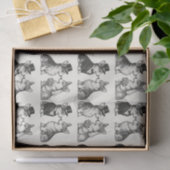 Whimsical Zwart & Wit  Corgi Wedding Tissuepapier (Geschenk)