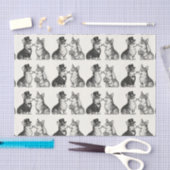 Whimsical Zwart & Wit  Corgi Wedding Tissuepapier (Craft)
