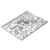 Whimsical zwart-wit decoratieve bomen patroon notitieboek (Linkerzijde)
