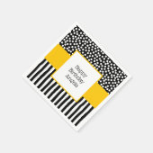 Whimsical zwart-wit patronen met geel servet (Hoek)