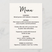 Whimsical Zwarte Hart Trouwkaart Menu (Voorkant)