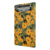 Whimsical Zwarte Kat en Zonnebloem Naadloos Patroo Mini Klembord (Angled2)