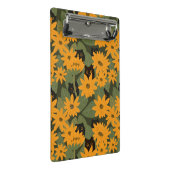 Whimsical Zwarte Kat en Zonnebloem Naadloos Patroo Mini Klembord (Schuin)