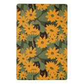 Whimsical Zwarte Kat en Zonnebloem Naadloos Patroo Mini Klembord (Achterkant)