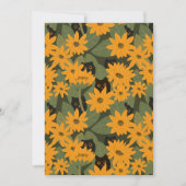 Whimsical Zwarte Kat en Zonnebloem patroon Kaart (Voorkant)