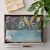 Whimsical Zwarte Kat met Wildflowers Decoupage Tissuepapier (Geschenk)