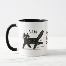 Whimsical Zwarte Kat Sprinten om 03:00