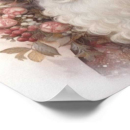 Whimsical Zwarte Kerstman: Roze & Aarde Tonen Poster (Hoek)