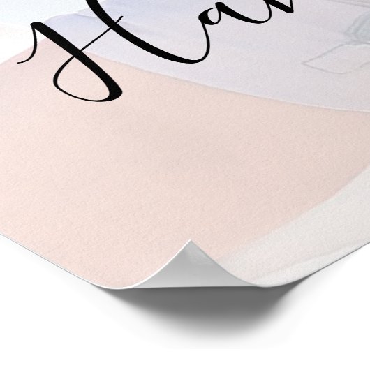 Whimsical Zwarte Moderne Foto Trouw Welkom Poster (Hoek)