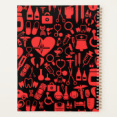 Whimsical Zwarte & Rode Verpleegster Planner (Achterkant)