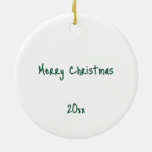 Whimsical Zwarte Tuxedo Kat met Kerstboom Keramisch Ornament (Achterkant)