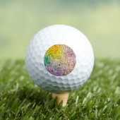 Whimsical zwarte wervelpatroon Abstract Kleurrijk Golfballen (Insitu Shirt)