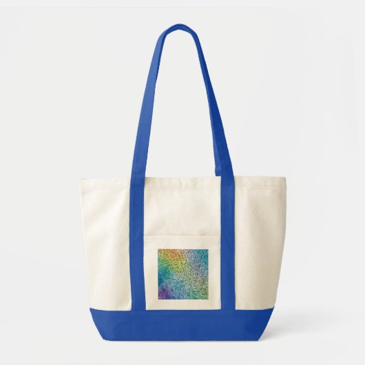 Whimsical zwarte wervelpatroon Abstract Kleurrijk Tote Bag (Voorkant)