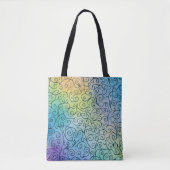 Whimsical zwarte wervelpatroon Abstract Kleurrijk Tote Bag (Voorkant)