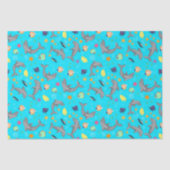 Whimsical Zwemmende Dolfijnen en Kleurrijke Vissen Tissuepapier (Voorkant)